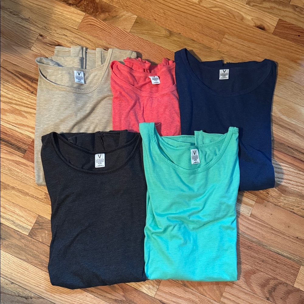 Venley Colorful Layering T-Shirt Bundle of 5 Size Large